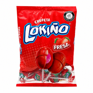 Lokiño Chupeta Fresa 24u x456g