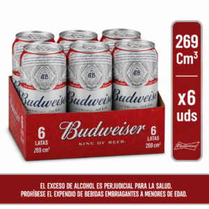 Cerveza Budweiser Lata 269cm3 x6u
