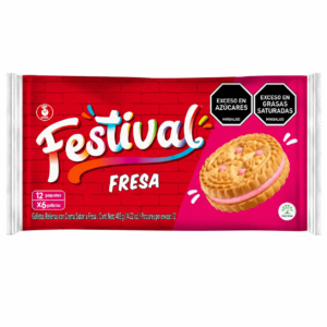 Galleta Festival Sabor Fresa x12uni
