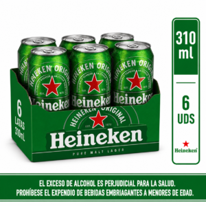 Cerveza Heineken lata 310ml x6u