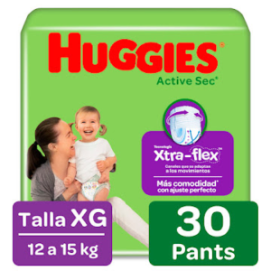 Pañal Huggies Active Sec Pants Etapa 4 x30uds