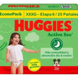 Pañal Huggies Active Sec Etapa 6 x25uds