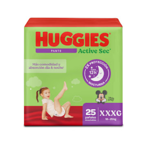 Pañal Huggies Active Sec Pants Etapa 6 x25uds