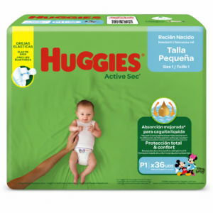 Pañal Huggies Active Sec Etapa 1 x36uds