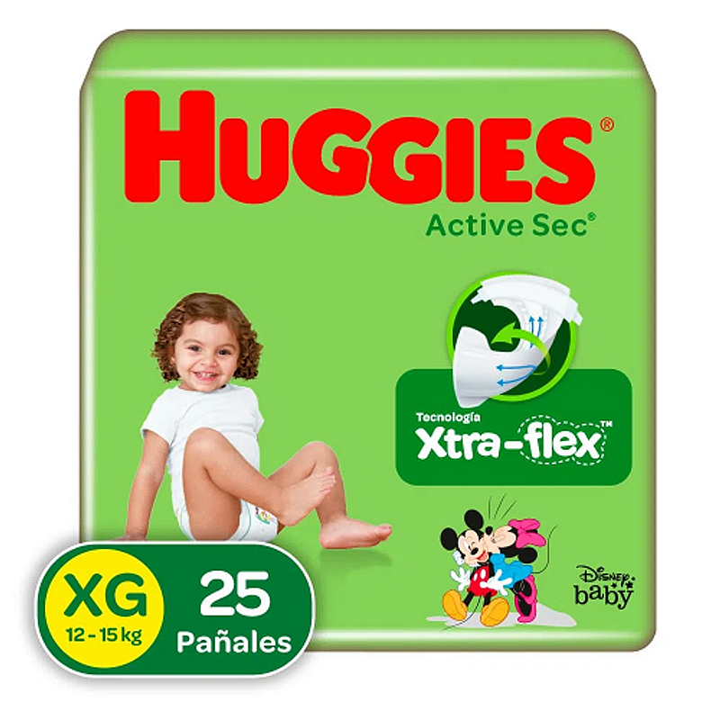 Pañal Huggies Active Sec Etapa 4 x25uds