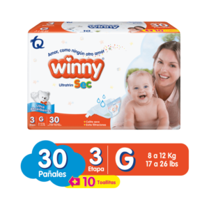 Pañal Winny Ultra Sec Etapa 3 x30uds + Pañitos