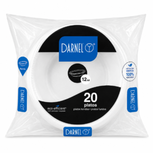 Plato Desechable Hondo Darnel 12onz x20uds