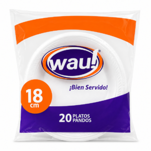 Plato Desechable Pando Wau! 18cm x20uds