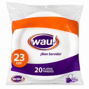 Plato Desechable Pando Wau! 23cm x20uds