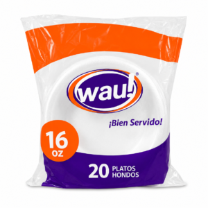 Plato Desechable Hondo Wau! 16onz x20uds