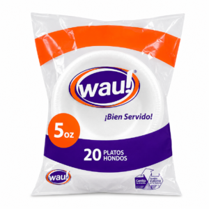 Plato Desechable Hondo Wau! 5onz x20uds