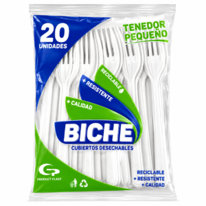 Tenedor Desechable Biche Pequeño x20uds