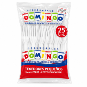 Tenedor Desechable Domingo Pequeño x25uds
