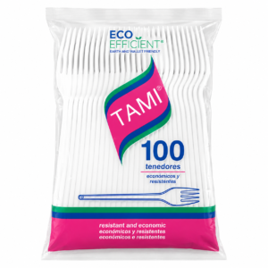 Tenedor Desechable Tami x100uds