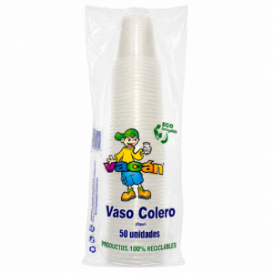 Vaso Desechable Vacan Colero x50uds